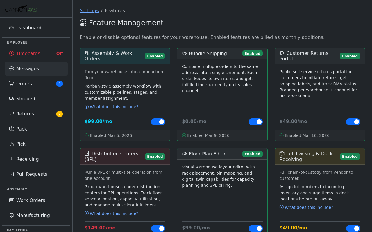 Bundle shipping cost savings dashboard